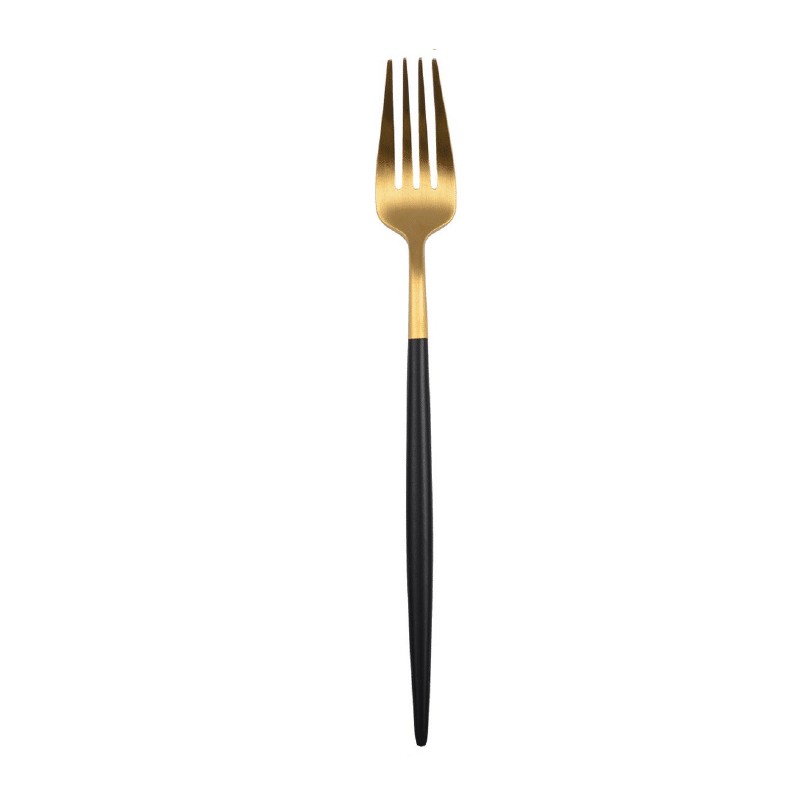 tenedor-oro-negro-acero-inoxidable