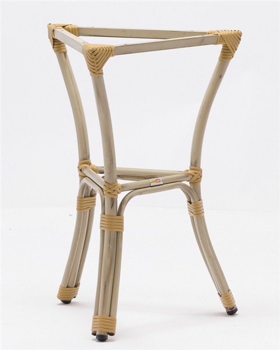Base de mesa ACAPULCO, aluminio, 3 pies, acabado bambú beige