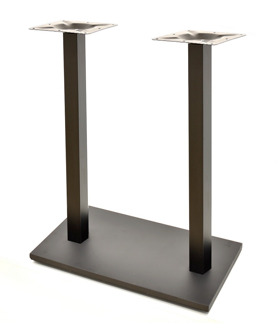 Base de mesa BEVERLY, alta, rectangular, tubo cuadrado, negra, base de 70 x 40 cms, altura 110 cms