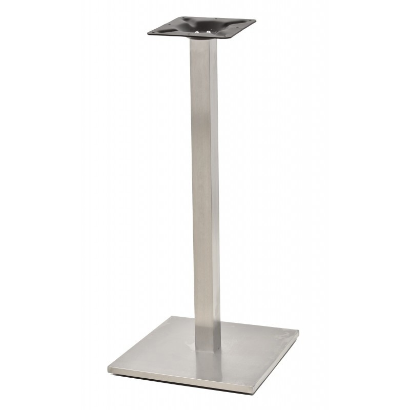 Base de mesa IPANEMA, alta, acero inoxidable, base de 45 x 45 cms, altura 110 cms