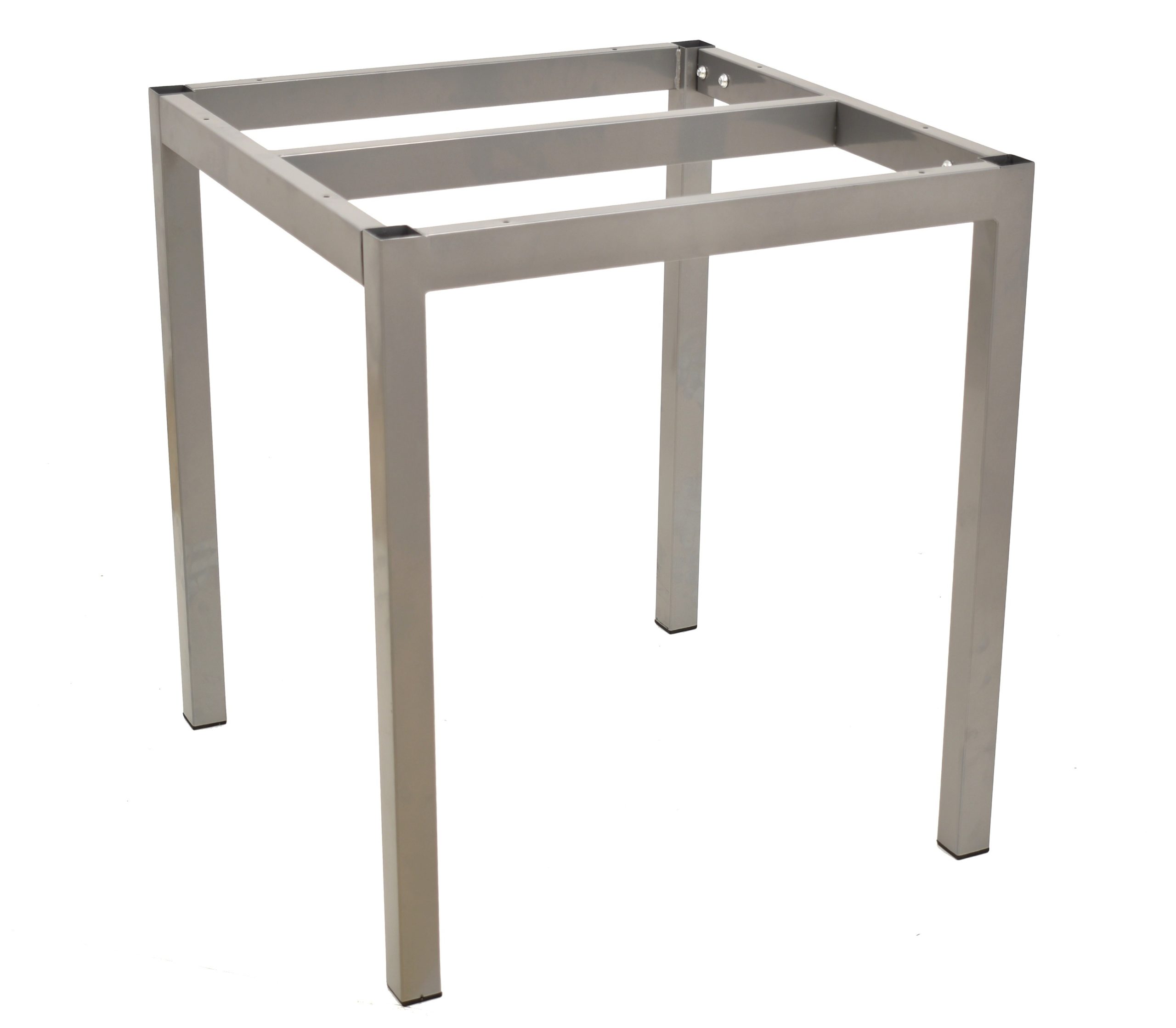 Base de mesa LIRIO, metal, gris plata, 65 x 65 cms, altura 72 cms