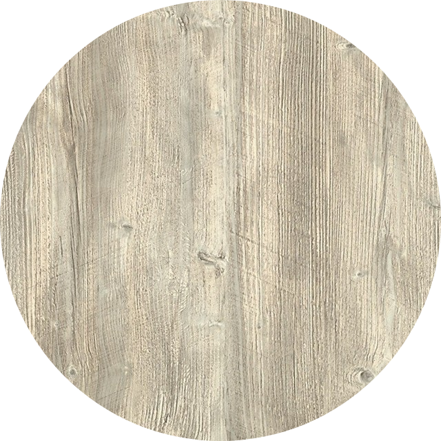 Tablero de mesa Werzalit-Sm, PONDEROSA BLANCO 178, 80 cms de diámetro*.