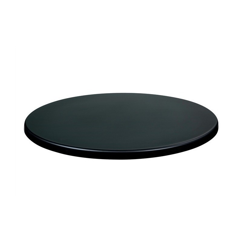 Tablero de mesa Werzalit-Sm, NEGRO 55, 80 cms de diámetro