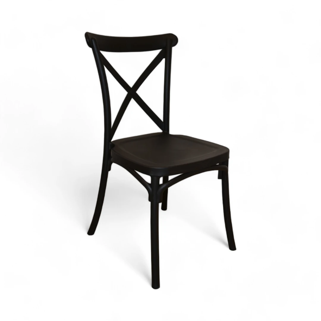 Silla Crossback Resina Negra